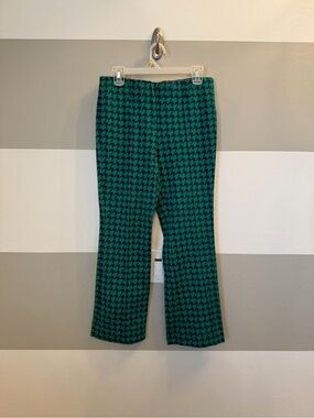 Maeve by Anthropologie the Margot Green and Black Houndstooth Knit Pants small